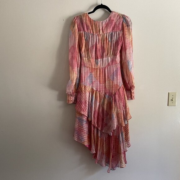 LoveShackFancy Women 4 Rainbow Cloud Silk Handkerchief Meridian Midi Dress NWT - Picture 15 of 15